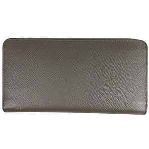 Celine Zip Long Wallet Gray Leather
